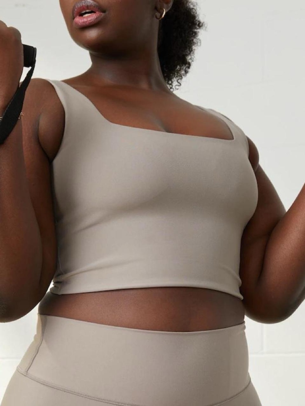 Abercrombie & Fitch YPB Square Neck Taupe Workout Set